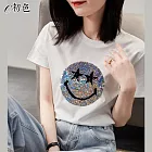 【初色】笑臉亮片T恤-共2色-99436(M-2XL可選) M 白色