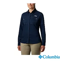 Columbia 哥倫比亞 女款- UPF40快排長袖襯衫-深藍 UFL10330NY L 美規