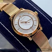 MASERATI瑪莎拉蒂精品錶,編號：R8853118506,34mm圓形玫瑰金精鋼錶殼白色貝母錶盤米蘭玫瑰金色錶帶