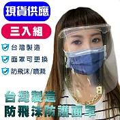 MIT台灣製 防飛沫全透明防護面罩/三入組