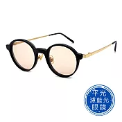 【SUNS】時尚圓框TR90輕量金屬框 濾藍光眼鏡 抗UV400 黑色