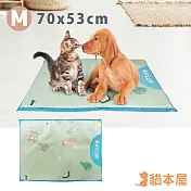 貓本屋 冰絲寵物降溫/冰涼墊【M號】70x53cm 全齡貓/小型犬適用 動物藍