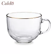 【Caldo卡朵生活】寬口金邊玻璃早餐杯 400ML
