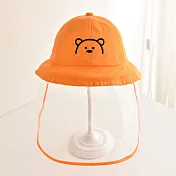 兒童防疫遮陽帽 可愛小熊款 2-5歲 防疫防飛沫 (面罩可拆卸) 橘色