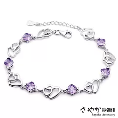 【Sayaka紗彌佳】紫色情迷雙心手鍊 ─單一款式