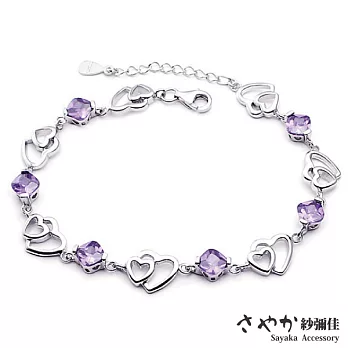 【Sayaka紗彌佳】紫色情迷雙心手鍊 -單一款式