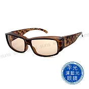 【SUNS】濾藍光方框眼鏡 (可套式) 可包覆近視/老花 防藍光套鏡 熱銷款 抗UV400 豹紋茶