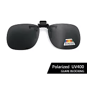 【SUNS】寶麗來偏光太陽眼鏡夾片 上翻式夾片 防眩光 抗UV400 大框 黑灰色
