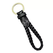 Polo Ralph Lauren 手工皮革編織鑰匙圈-黑