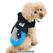 【PET PARADISE】 寵物衣服-連帽雙色口袋T 藍 DM