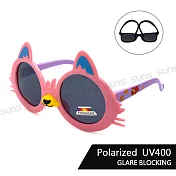 【SUNS】兒童彈力太陽眼鏡 可愛松鼠造型 寶麗來鏡片 抗UV400 粉框紫腳