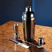 《KitchenCraft》酒杯+調酒工具6件 | 雪克杯 搖酒器 隔冰匙 吧平匙 調酒用具 吧台刀
