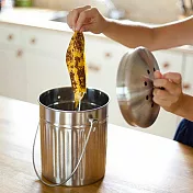 《KitchenCraft》復古不鏽鋼廚餘桶(5L) | 回收桶 垃圾桶 收納桶 餿水桶