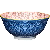 《KitchenCraft》陶製餐碗(浪紋藍) | 飯碗 湯碗