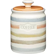 《KitchenCraft》咖啡陶製密封罐(復古條紋) | 保鮮罐 咖啡罐 收納罐 零食罐 儲物罐