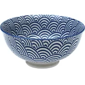 《Rex LONDON》瓷製餐碗(浪紋藍12cm) | 飯碗 湯碗