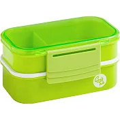 《Premier》附餐具雙層便當盒(綠) | 環保餐盒 保鮮盒 午餐盒 飯盒