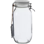 《Premier》標記扣式玻璃密封罐(白2L) | 保鮮罐 咖啡罐 收納罐 零食罐 儲物罐