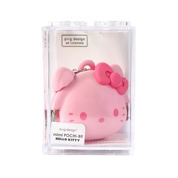 日本限定p+g design矽膠mini POCHI-Bit小錢包Hello凱蒂貓Kitty鑰匙鏈PG-3410 粉紅色