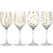 《CreativeTops》金黃紋飾白酒杯4件(414ml) | 調酒杯 雞尾酒杯 紅酒杯