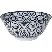 《Tokyo Design》瓷製餐碗(浪紋黑15cm) | 飯碗 湯碗