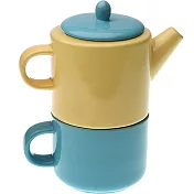 《VERSA》雙色子母壺杯(黃藍480ml) | 泡茶 茶壺 下午茶組