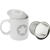 《VERSA》附蓋濾茶馬克杯(星星灰300ml) | 濾茶器 水杯 午茶杯 咖啡杯