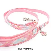 【PET PARADISE】寵物牽繩-格紋粉藍 SS-S