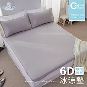 《DUYAN竹漾》Cool-Fi 瞬間涼感6D冰涼墊枕套三件組-雙人淺灰色