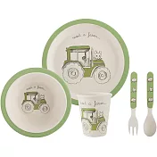 《CreativeTops》兒童竹纖維水杯+叉匙碗盤組(小白鼠) | 餐碗 飯碗 盤子 餐盤