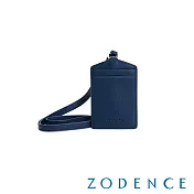 ZODENCE DUTTI系列進口牛皮頸帶直式證件套 深藍