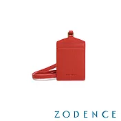 ZODENCE DUTTI系列進口牛皮頸帶直式證件套 紅色