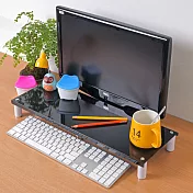 【方陣收納MatrixBox】 台製高質感金屬烤漆桌上螢幕架/鍵盤架(4色選) 黑色