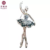 BILLY KING 貝麗晶 【芭蕾舞者系列-37】(BK237-藍) 抬手芭蕾舞者胸針-藍鑽