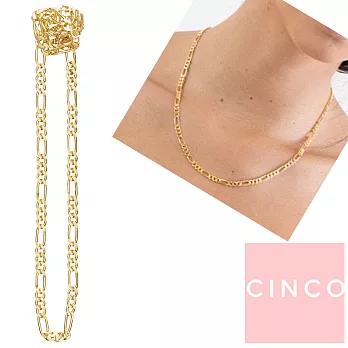 CINCO 葡萄牙精品 Nico necklace 925純銀鑲 24K金 素面項鍊 簡約百搭款 65公分