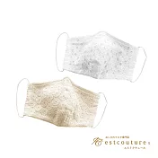 ESTCOUTURE 日本製COOL涼紗純棉口罩(兩款任選) 格紋蕾絲