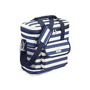 《KitchenCraft》肩背雙網層保冷袋(條紋藍12L) | 保溫袋 保冰袋 野餐包 野餐袋 便當袋
