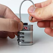 《TRAVELON》TSA三碼軟繩式防盜密碼鎖(銀) | 防盜鎖 安全鎖 行李箱鎖