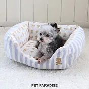 【PET PARADISE】寵物用品-床 方形 滿版小熊 藍白