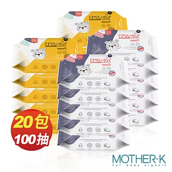 韓國K-MOM 自然純淨嬰幼兒濕紙巾-基本款100抽 20包組(箱購)