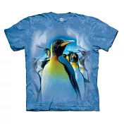 摩達客- 美國進口The Mountain 歡樂天堂企鵝群 純棉環保藝術中性短袖T恤 (現貨) S 青少年版