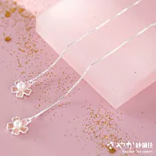 【Sayaka紗彌佳】手工粉嫩櫻花珍珠造型垂墜耳環 -單一色系