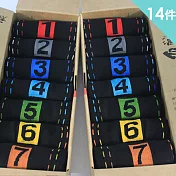【老船長】學生上班族7天好心情星期襪-兩盒14雙入(黑) 男24-26cm