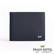 【BRAUN BUFFEL】HOMME-M系列8卡中翻窗格零錢皮夾-共2色 深藍