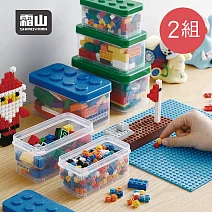 【日本霜山】樂高可疊式小顆粒積木/零件收納盒-大中小3件套組
