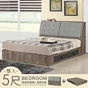 《Homelike》韋斯特抽屜床組-雙人5尺(附USB插座) 收納床 床底 床頭箱 雙人床