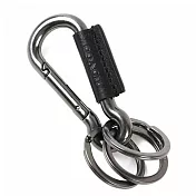 COACH 素色皮革鑰匙圈/鑰匙釦  黑