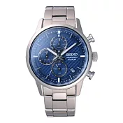 SEIKO 全新世代鈦金屬計時腕錶-銀X藍