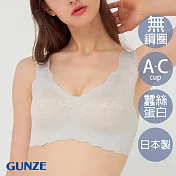 【日本GUNZE】絲蛋白保濕美型無鋼圈內衣(KB1555-GRY) M 灰