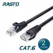 RASTO REC4 超高速 Cat6 傳輸網路線-2M 黑
